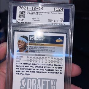 2003 TOPPS Carmelo Anthony PSA 9